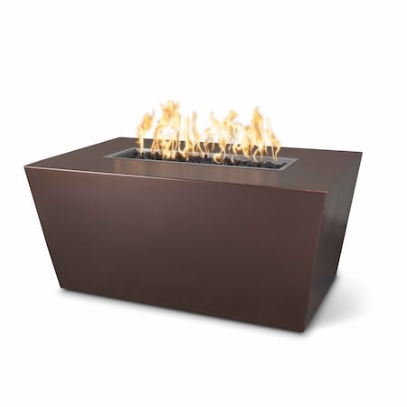 The Outdoor Plus 48 Rectangular Mesa Fire Pit, Powder Coated Metal, Copper Vein, Play Electronic Ignition, Natural Gas OPT-PCTT4824EKIT-CPV-NG